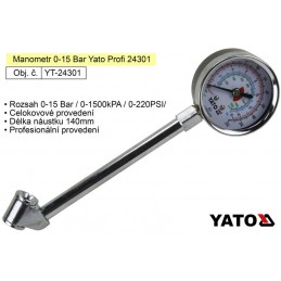 Manometr 0-15 Bar Yato...