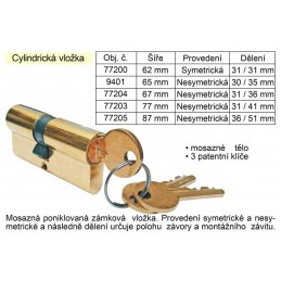 Cylindrická vložka 72 mm...