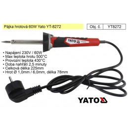 Pájka hrotová 60W Yato YT-8272