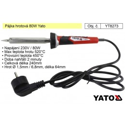 Pájka hrotová 80W Yato YT-8273