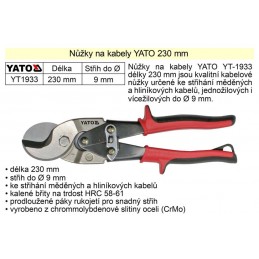 Nůžky na kabely Yato 230 mm